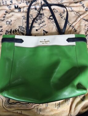 Kate Spade New York Staci Colorblock Large Tote Green
